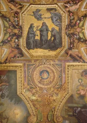 Fred skapades i Aix-la-Chapelle 1668, takmålning från Galerie des Glaces